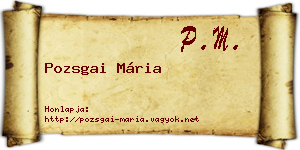 Pozsgai Mária névjegykártya