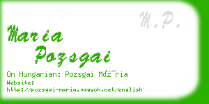 maria pozsgai business card